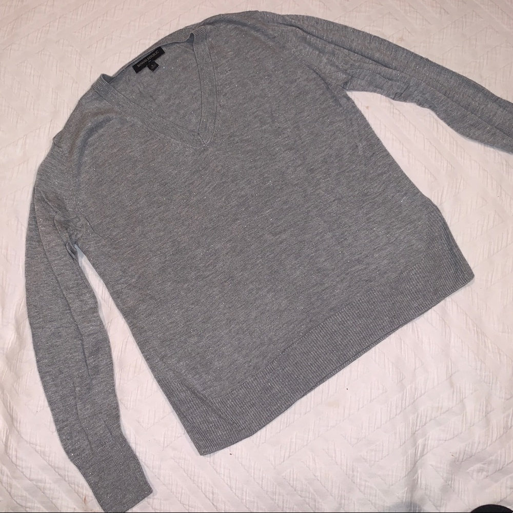 BR factory gray sweater w/ metallic yarn